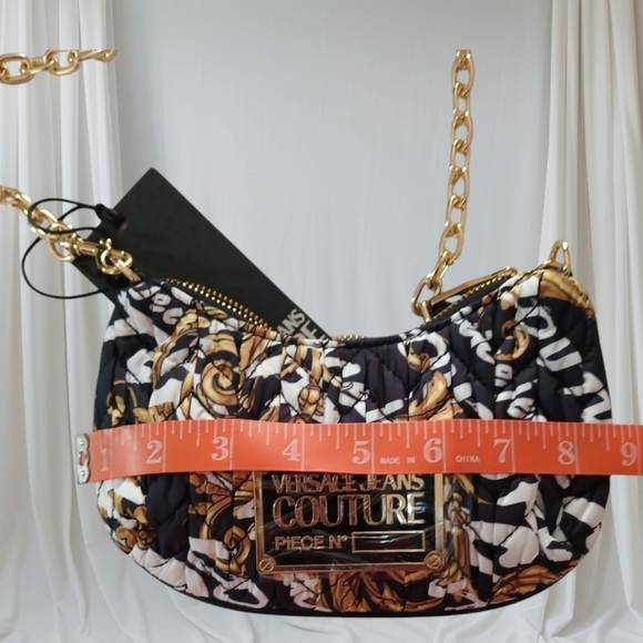 Versace Jeans Couture Quilted Crossbody Bag Gold Chain - Picture 7 of 12